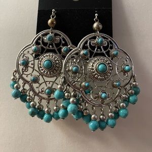 Silver & Turquoise Dangle Earrings